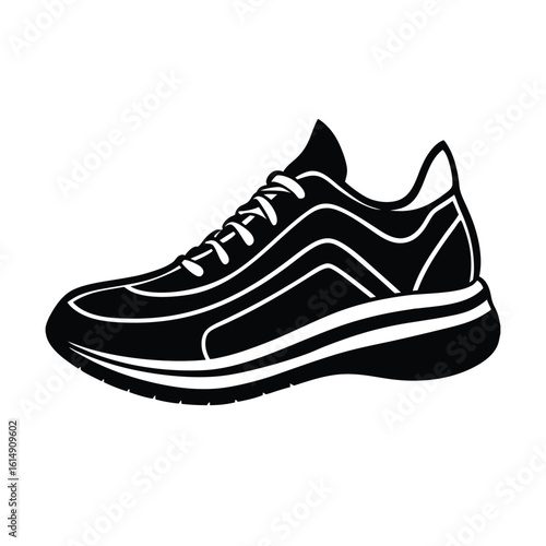 White isolated sport shoes pair vector illustration