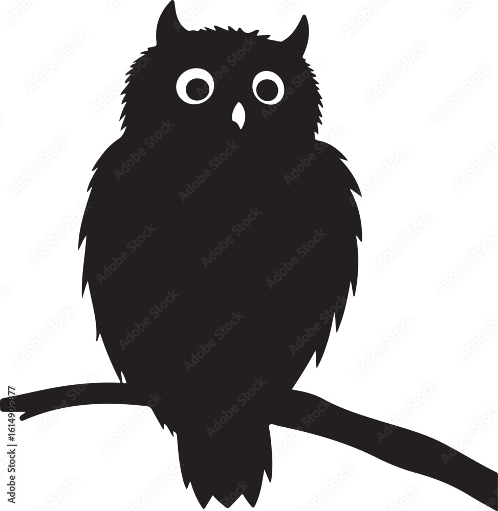 Naklejka premium Black Owl Silhouette Clipart Bundle 