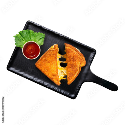 Принти на полотні Grilled cheese sandwich with ketchup