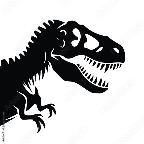 Fierce silhouette of a tyrannosaurus rex head