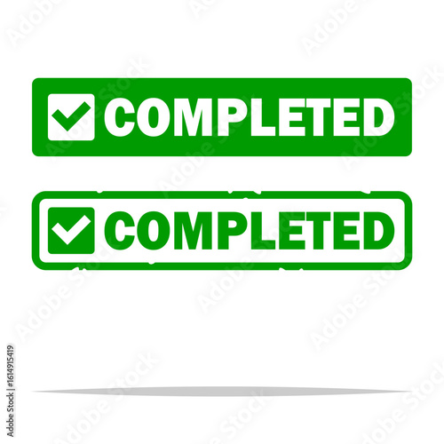 Completed stamp label transparent vector isolated illustration