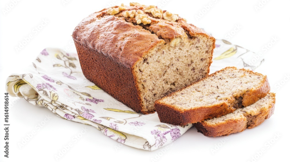 Old-fashioned banana bread illustration for kitchen printables, tags, and cozy designs. Old-fashioned banana bread illustration for kitchen printables, tags, and cozy designs.