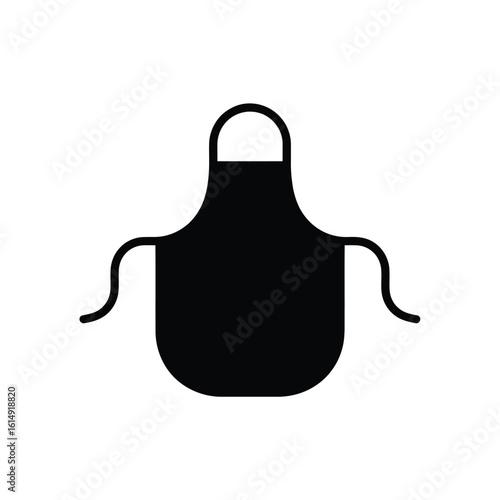 Simple black icon of a kitchen apron