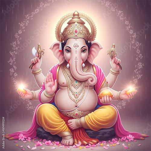 Lord Ganesha in a Meditativ...