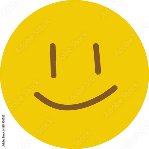 Smiling Yellow Circle Face Illustration