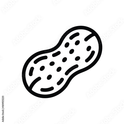 Simple line art icon of a peanut