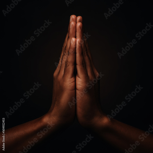 Praying Hands Dark Background spiritual meditation