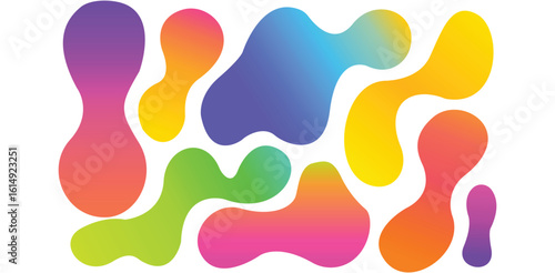 abstract background, colorful liquid gradient shapes with organic fluid blobs and smooth rounded edges for modern graphic design digital art elements decoration and visual creativity

