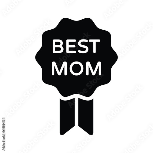 A visually appealing glyph icon denoting best mom award