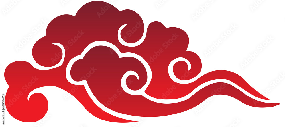 Red Cloud Oriental Illustration Red Cloud Oriental Illustration