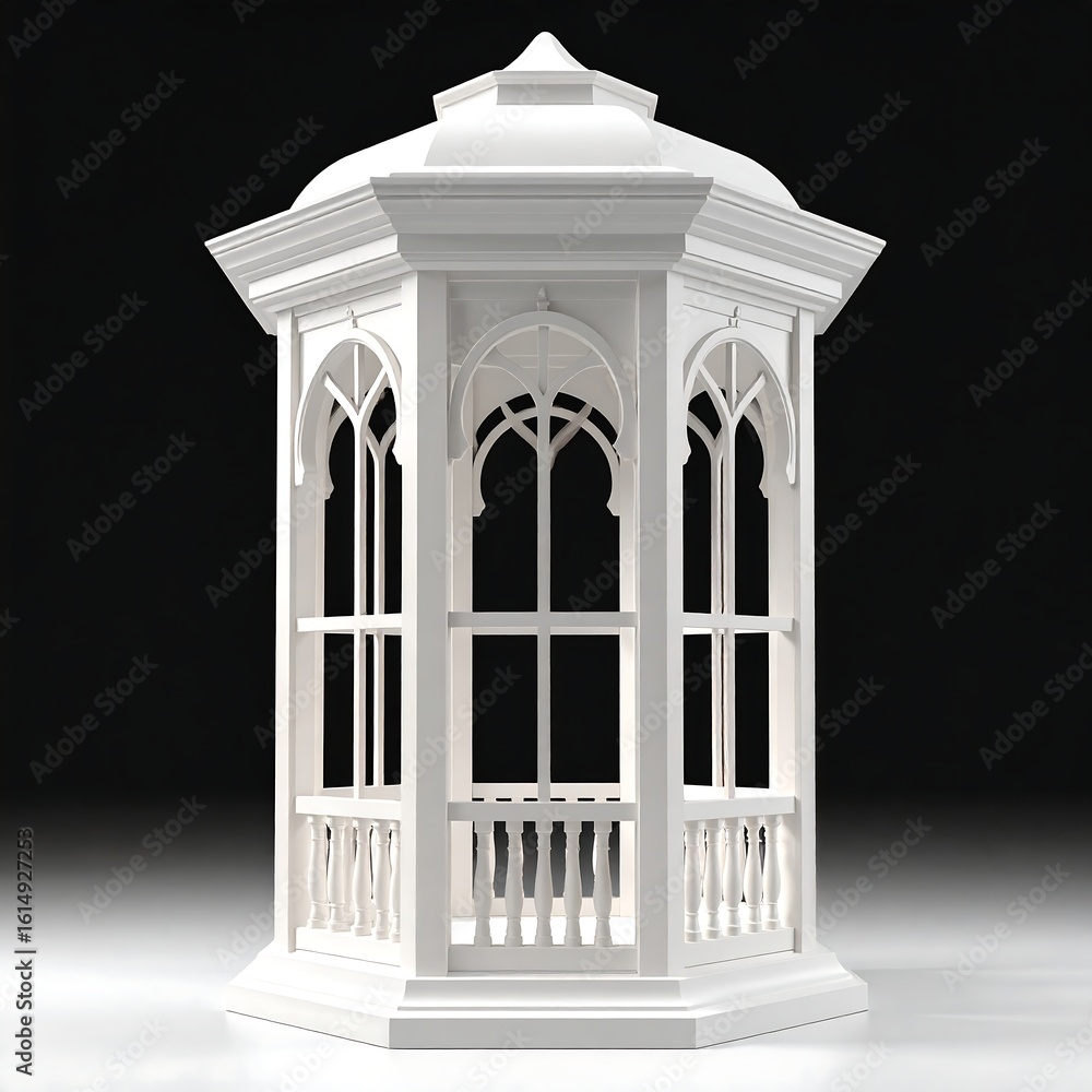 Fototapeta premium White gazebo, architectural design