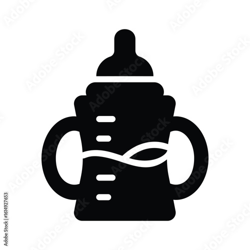 A modern glyph style icon of baby feeder bottle