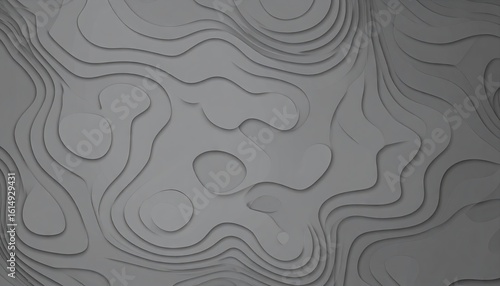Abstract Topographic Background in Grayscale Featuring Textured Layers and Contour Lines