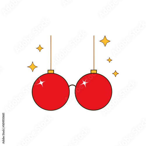 christmas baubles on white background