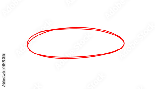 Photos Hand-drawn red oval marker circle for emphasis or highlighting, ideal design ele