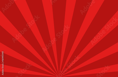 赤い放射線のサンバースト背景素材2　扇状