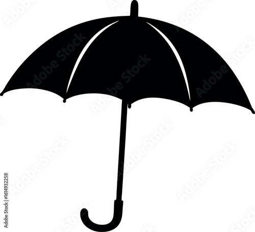 umbrella silhouette vector illustration, rain protection isolated, umbrella black symbol