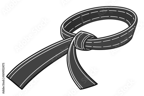 Black Belt Tied in Knot.