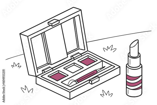 Eye Shadow Palette and Lipstick.