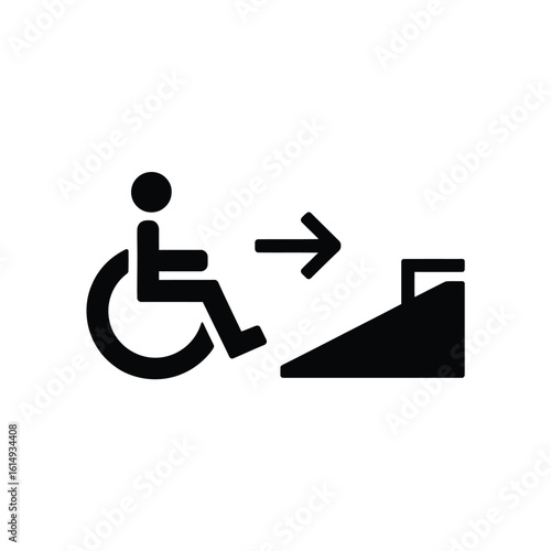 Wheelchair ramp access symbol accessibility sign for disabled people