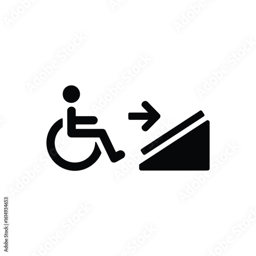 Wheelchair ramp access icon for accessibility and inclusivity design