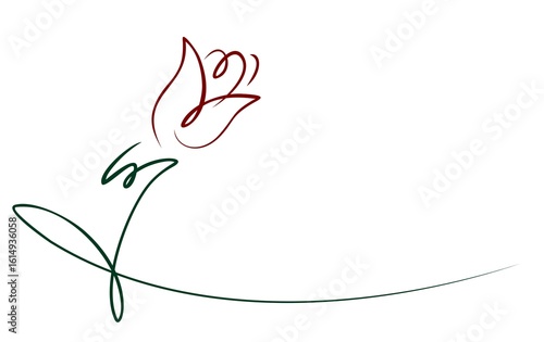 The symbol of a stylized red flower.