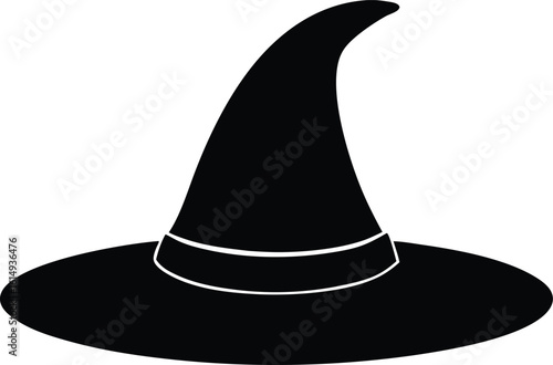 a traditional witch s hat silhouette vector