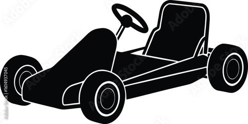  go kart silhouette vector.