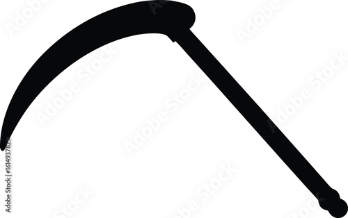  vintage sickle silhouette vector icon.