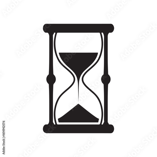 Vintage hour glass shape silhouette vector flat illustration design on white background