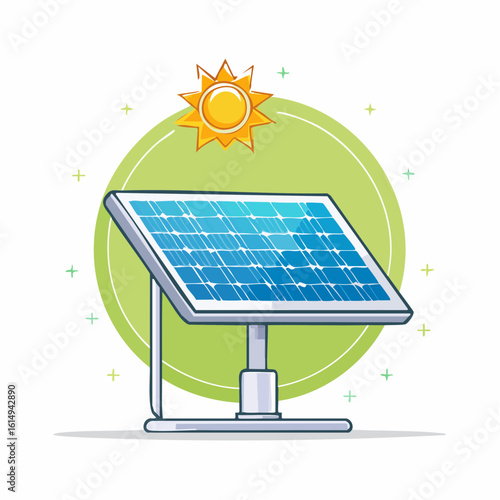 Vector icon of a solar panel