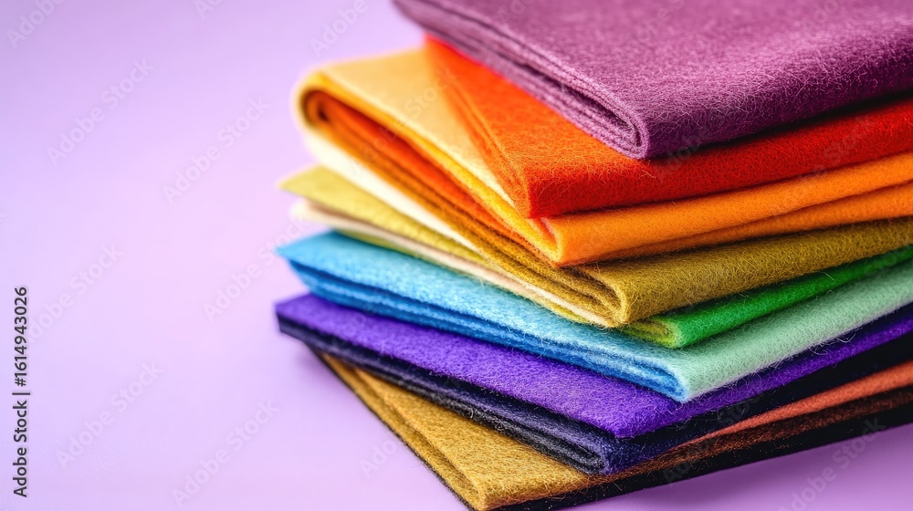 Stack of colorful felt fabrics Stack of colorful felt fabrics