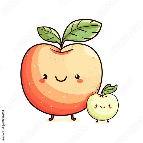 Kawaii Apple Family – Cute Parent and Baby Apples