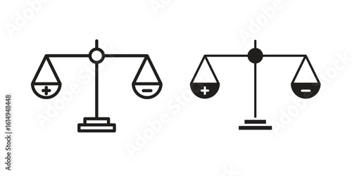 Moral icon set, line and black glyph style for food app website.