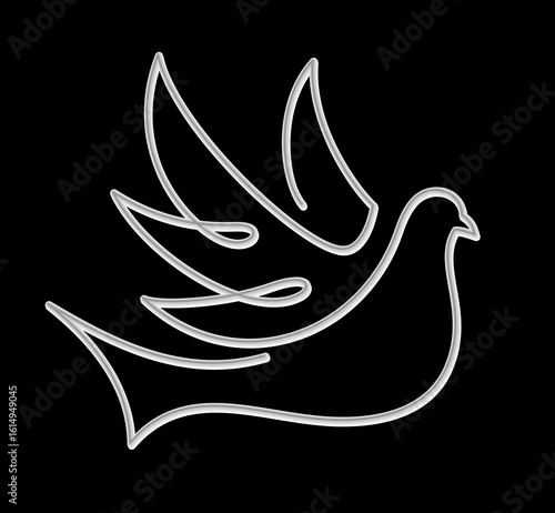 The symbol of a stylized urban pigeon.