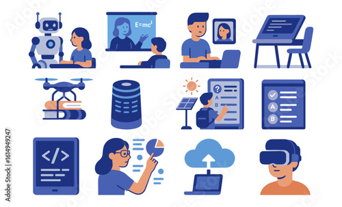 Futuristic education concepts: digital learning and technology integration in schools