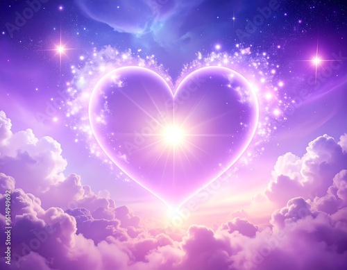 Wallpaper Mural Radiant heart in celestial clouds Torontodigital.ca