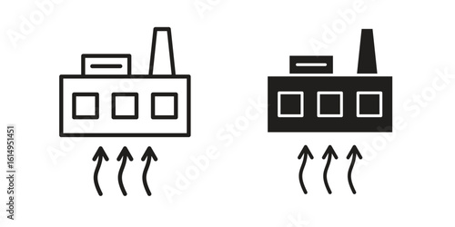 Geothermal Energy icon set, line and black glyph style for food app website.