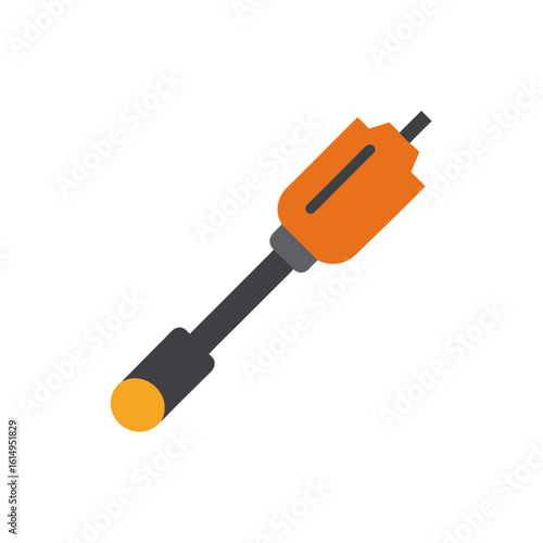 Stylized illustration of a soldering iron with a black background