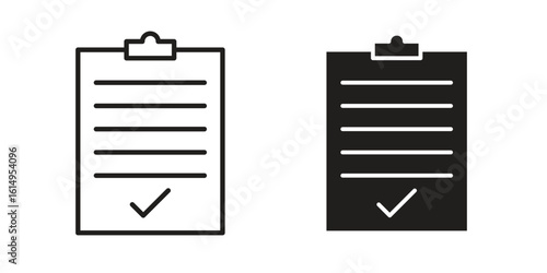 Consent icon set, line and black glyph style for food app website.