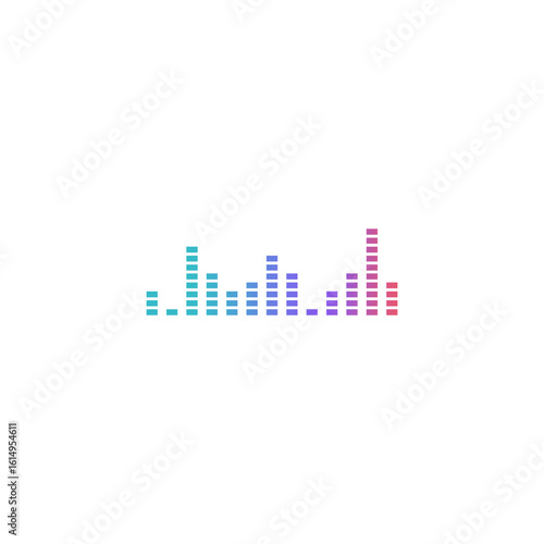 Sound wave equalizer, equalizer color graphic theme vector