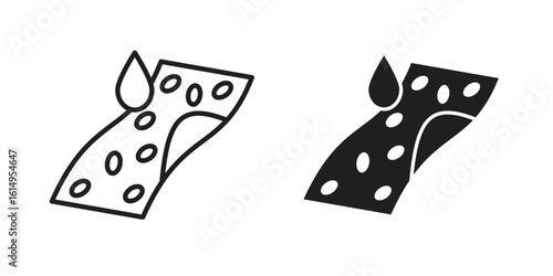 Cholesterol icon set, line and black glyph style for food app website.