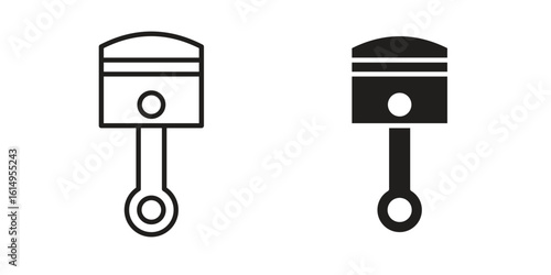 Car connecting rod icon set, line and black glyph style for food app website.