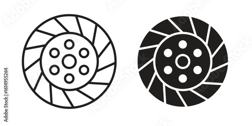 Car clutch icon set, line and black glyph style for food app website.