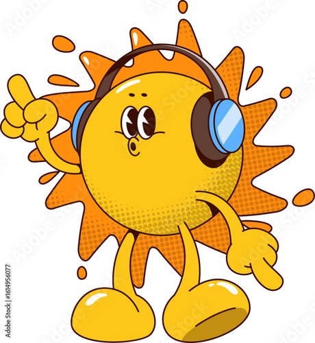 Retro Sun Character