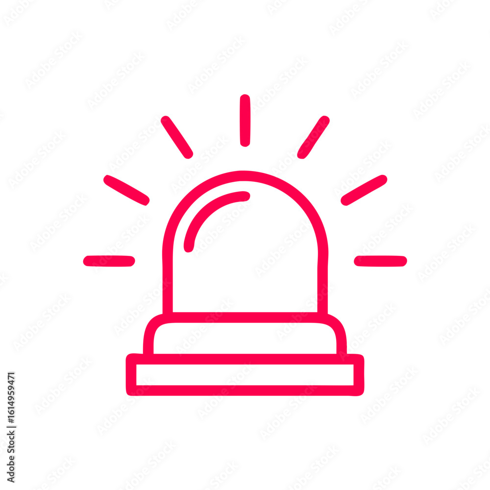 Ambulance siren light icon in pink and red Ambulance siren light icon in pink and red