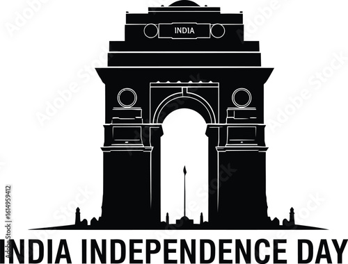 India gate silhouette for independence day