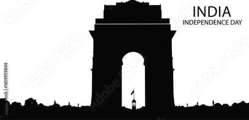India gate silhouette for independence day