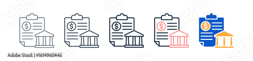 Bank Statement different style icons set vector illustration. 