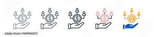 Mutual Funds different style icons set vector illustration. 